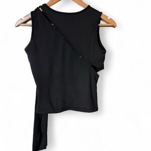 Black Asymmetrical Women's Top